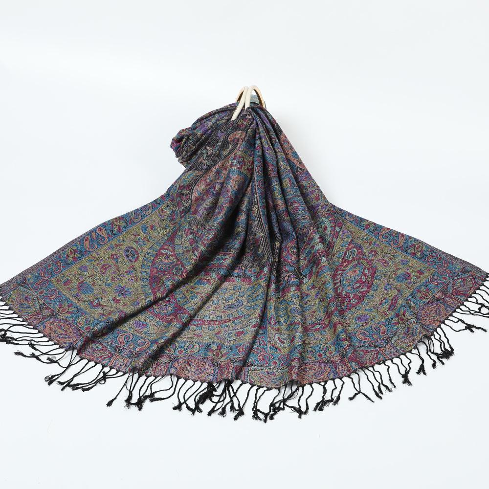 New retro shawl with women's travel vacation photo scarf warm scarf cape fringe