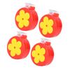 4pcs Hummingbird Clip Feeder ABS Portable with Brushes Flower Handheld Hummingbird Feeder for