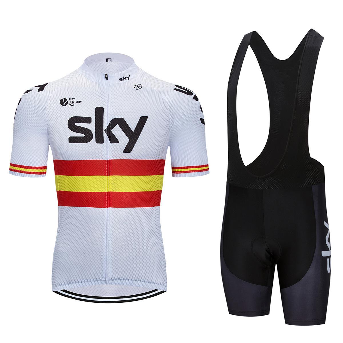 

Bicycle Clothing Sky Team Mountain Bike Bicycle Team Edition Cycling Suit Set Strap Short Sleeve Set 2026 Summer Breathable Cycling Suit Set XS
