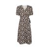 JUZUI Elegant Floral Belted Midi Dress