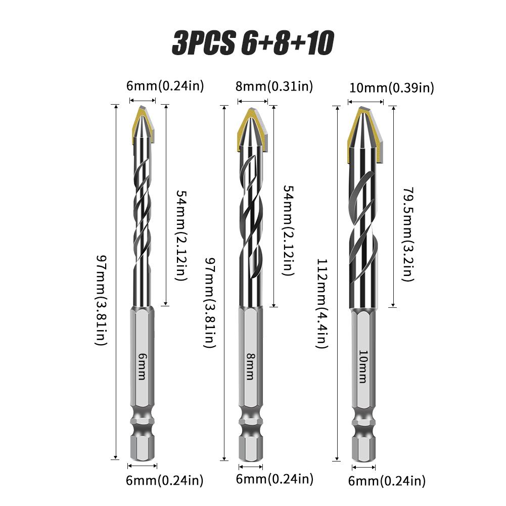 Bit Concrete Slab Drill Bit Screw Drill Bit Carbide Hexagonal Shank Tilt Eccentric Diamond Ceramic Cement Drill