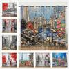 Curtains Paris Street Illustration 3D Digital Printing Blackout Curtain Punching