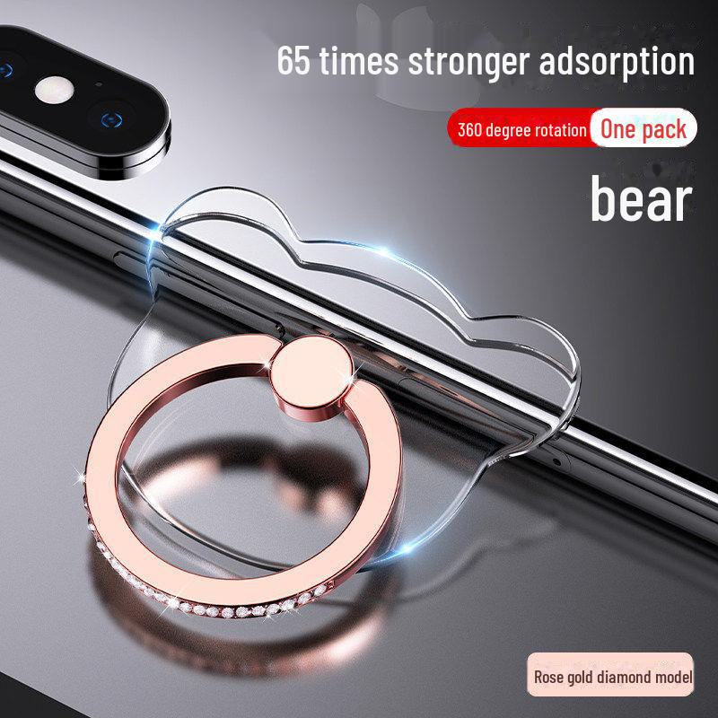 Diamond-Studded 360° Rotating Ultra-Thin Phone Ring Holder with Strong Adhesive for Universal Support