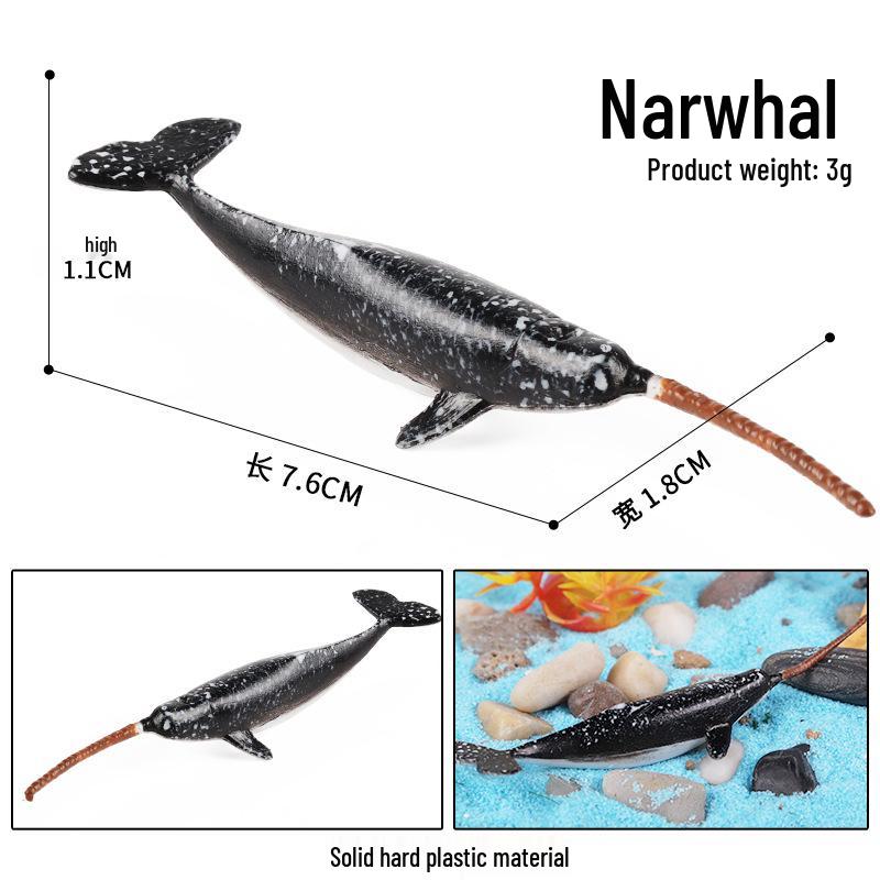 Children's Marine Animal Toy Set: Megalodon, Beluga, Octopus, Turtle, Dolphin & Manta Ray