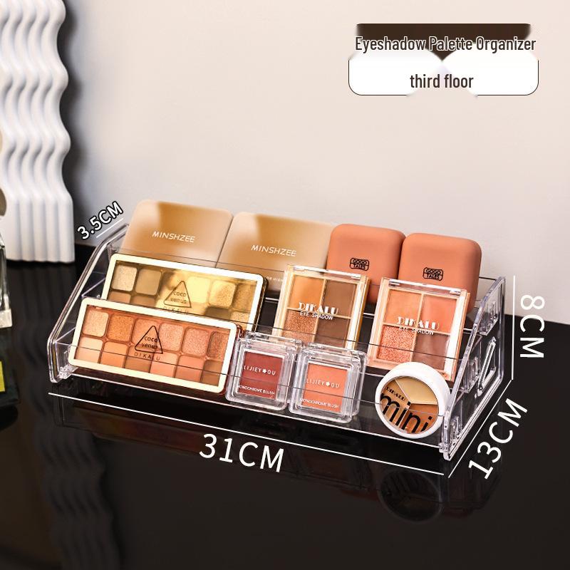 Transparent Multilayer Cosmetic Display Rack for Nail Polish & Eyeshadow - Large Capacity Tiered Organizer