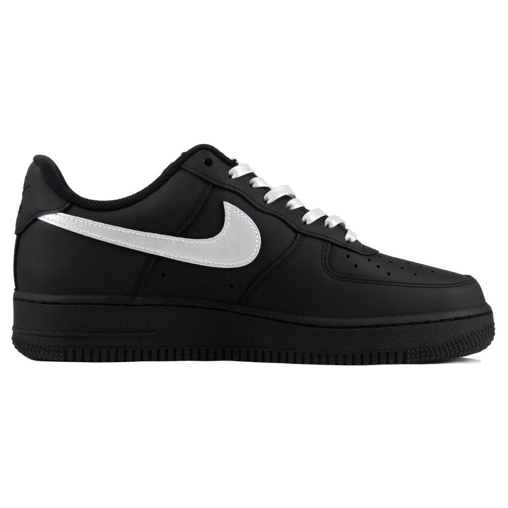 Nike Air Force 1 Coverage Low top Skateboard Shoes Unisex Matte Black Silver CW2288-001(TeamJ-)