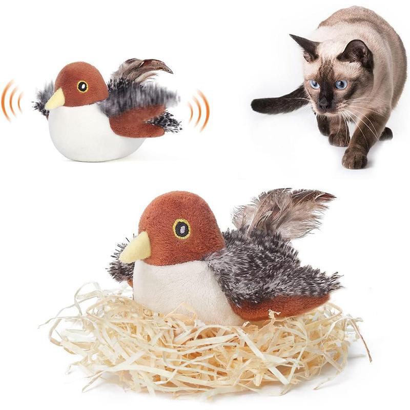 

Cat Toy Simulation Bird Touch Sensor Cat Toy Electric Teasing Cat Intelligent Pet Toy Sparrow