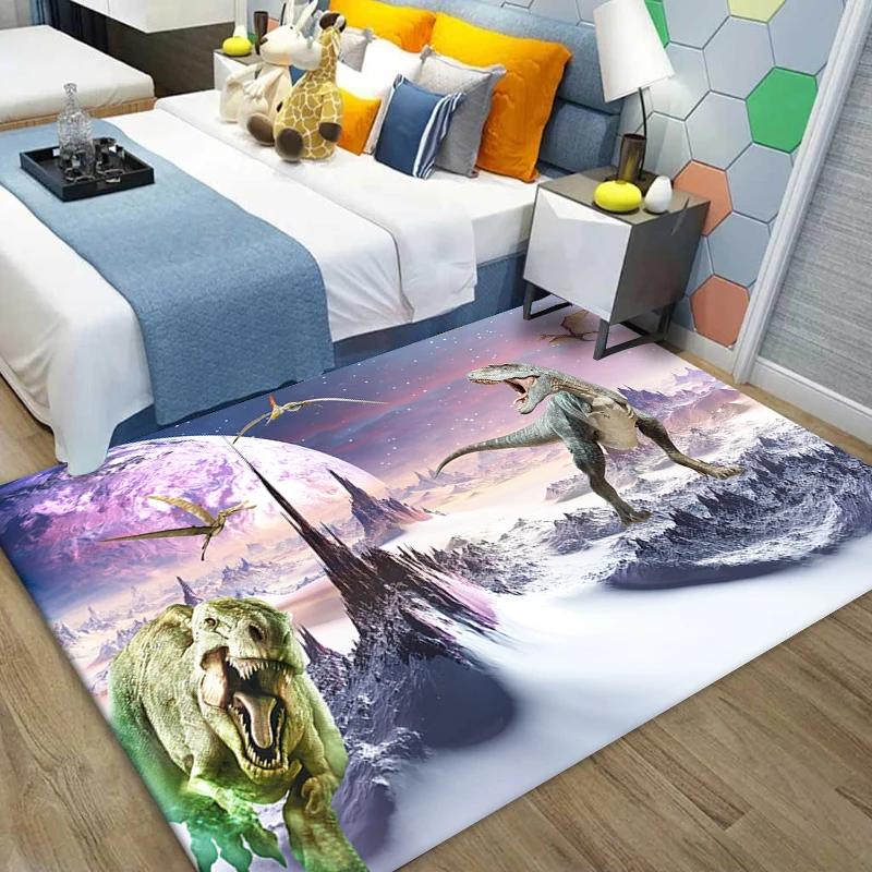Dinosaur 3D Printed Carpet Children Rugs for Bedroom Living Room Anti-slip Baby Crawling Play Mat Rugs and Carpet for Boys Room