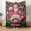 Custom Name Christmas Santa Claus Theme Printed Blanket - Perfect for Couch, Bed, Travel & Outdoor Use | Machine Washable, Cozy & Durable.