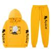 Mens Oversized Hooded Sweatshirt Set With Side Pockets Streetwear Style Cotton Blend Warm Winter Outfit