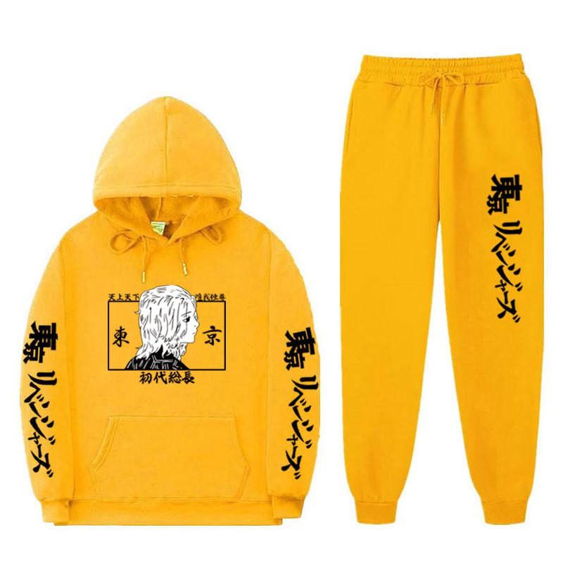 Mens Oversized Hooded Sweatshirt Set With Side Pockets Streetwear Style Cotton Blend Warm Winter Outfit