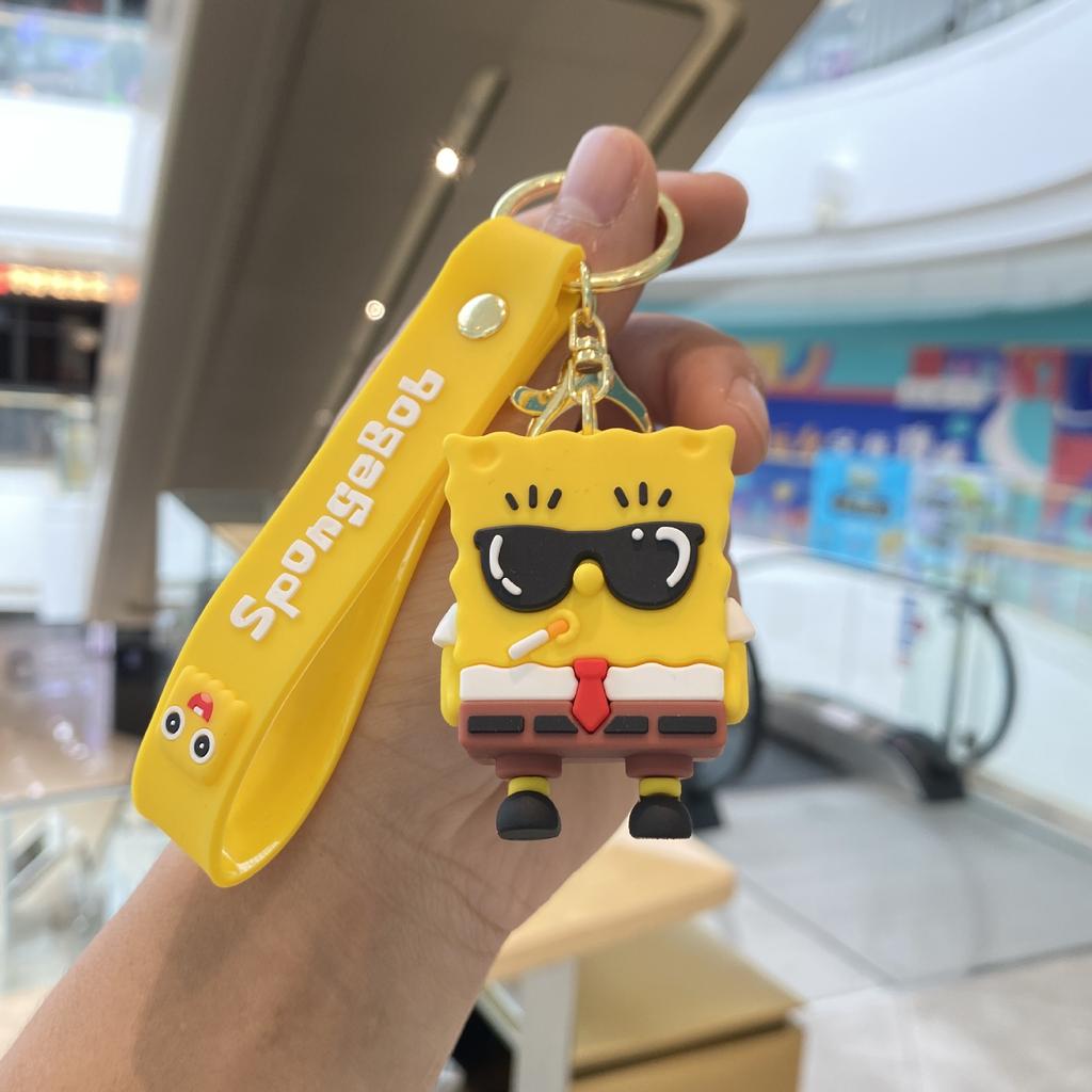 Anime Spongebob Squarepants Keychain Patrick Star Kawaii PVC Toys Keychain Backpack Charm Birthday Gift For Kid