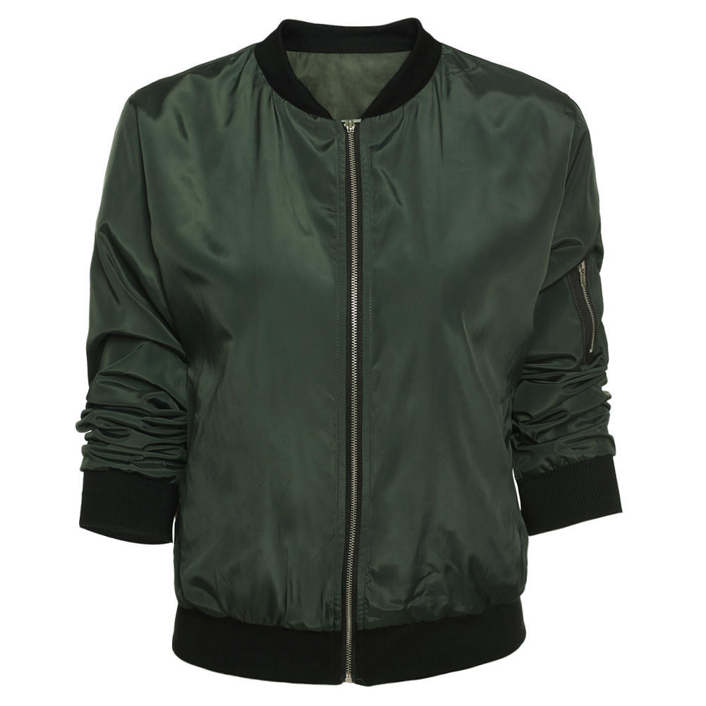 Womens Ladies Classic Padded Bomber Jacket Vintage Zip Up Biker Coat Stylish Womens Ladies Classic Padded Bomber Jacket Vintage Zip Up Biker Coat Stylish