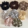 Elegant Large Silky Satin Hair Tie - French Ruffled Bun Scrunchie