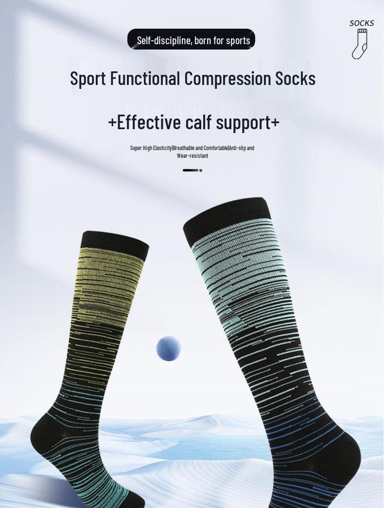 Unisex Cross-Border Compression Socks - Perfect for Sports, Running, Yoga; Knee-High, Calf-Length; Leg Slimming.