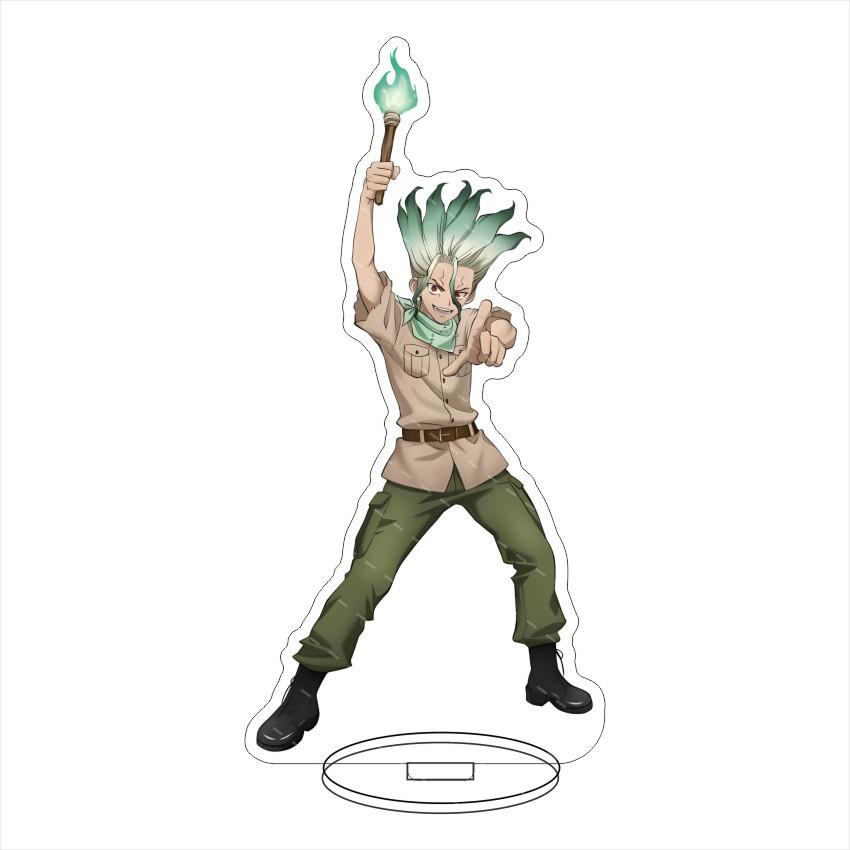 

Game Ishigami Senku Asagiri Hyoga Saionji Ukyo Acrylic Stand Doll Anime Shishio Tsukasa Figure Model Plate Cosplay Toy for Gift