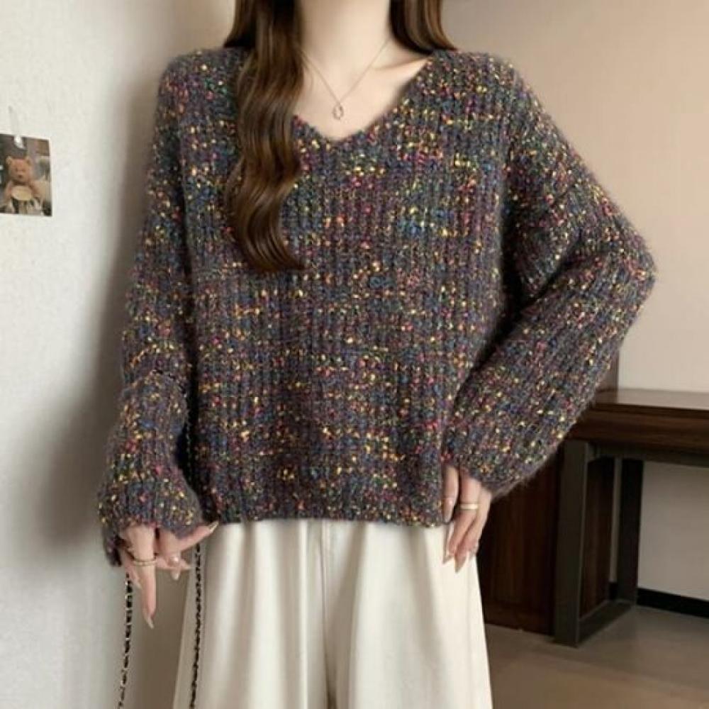 NaVaVa V Neck Knitted Crop Sweater For Women Nk2474
