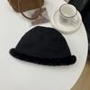 Plush Hat Women's Autumn and Winter Solid Color Suede Bucket Hat Loose Thickened Warm Big Head Circumference Pile Hat Basin Hat