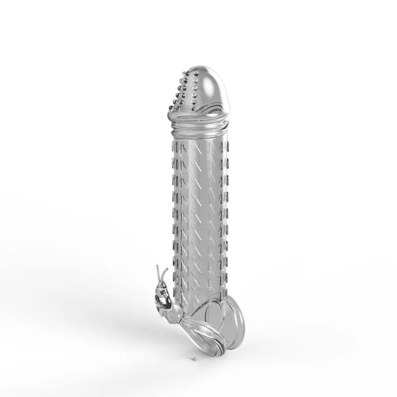 Crystal Silicone Penis Sleeve – Enlarger with Delay Ejaculation Ring, Couples' Sex Toy from Sex Shop, Enhances Intimate Pleasure