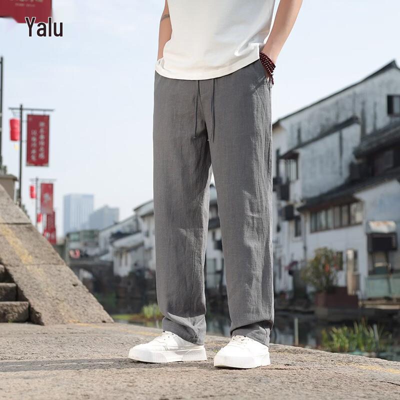 Men's Thin Linen Cotton Blend Straight-Leg Pants