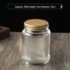 Large Glass Storage Jar with Striped Wooden Lid, Airtight & Food-Grade, Round Transparent Chinese Kitchen Collectible