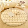 Round Bubble Velvet Carpet Solid Color Soft Fluffy Plush Non Slip Rugs Warm Bedroom Cushion Coffee Table Floor Mats Home Decor