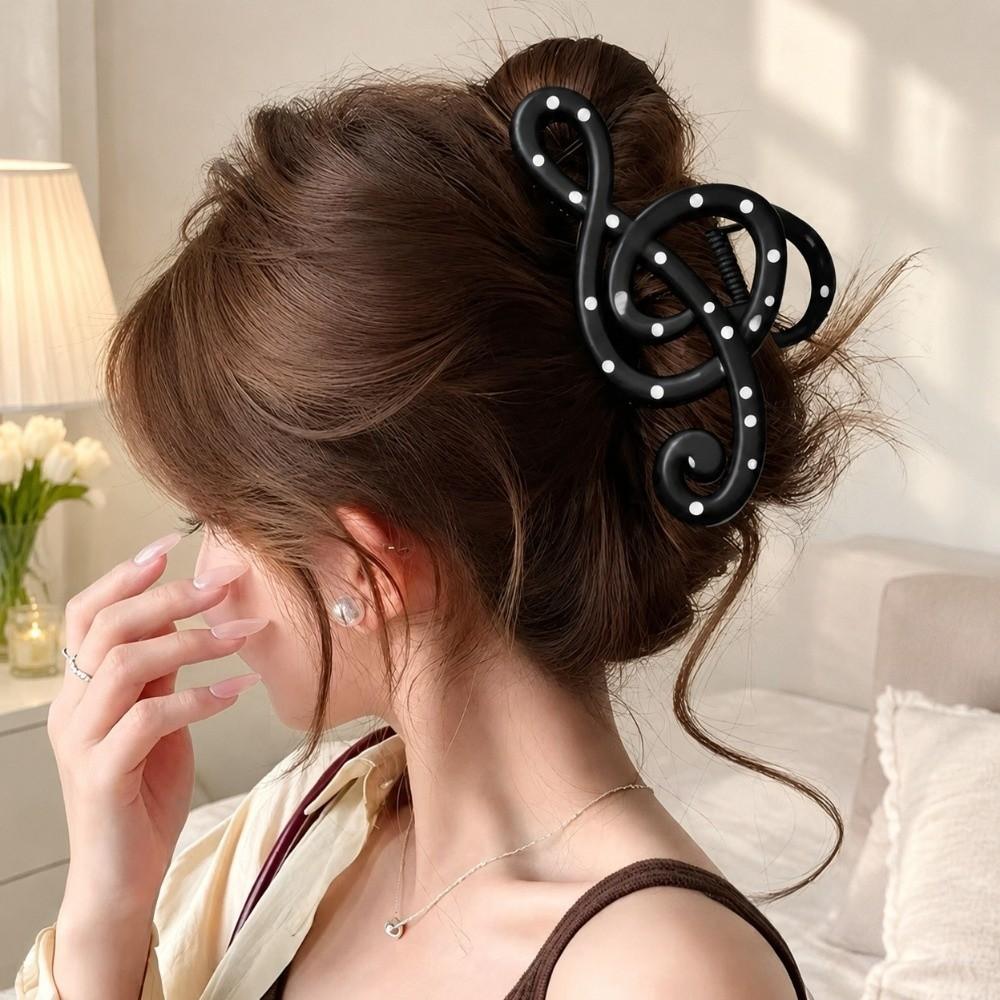 Oversize Shark Clip Headwear Minimalist Hairgrip Sweet Style Musical Note Hair Claw Headdress