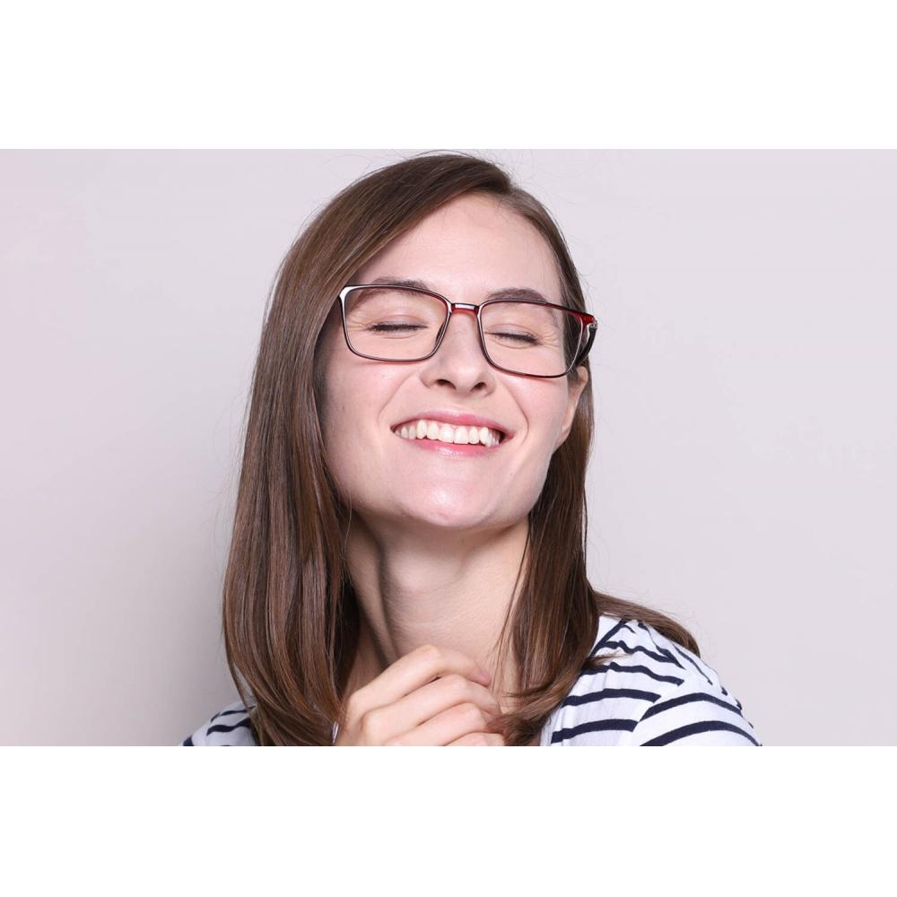 Full Rim Rectangle Red Smartbuy Collection Taegan 2222 C6 Fashion Unisex Eyeglasses