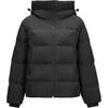 Outdoor Series Solid Color Hooded Short Loose Long Sleeve Down Jacket Women Outerwear Carbon-Black L424W001-0018