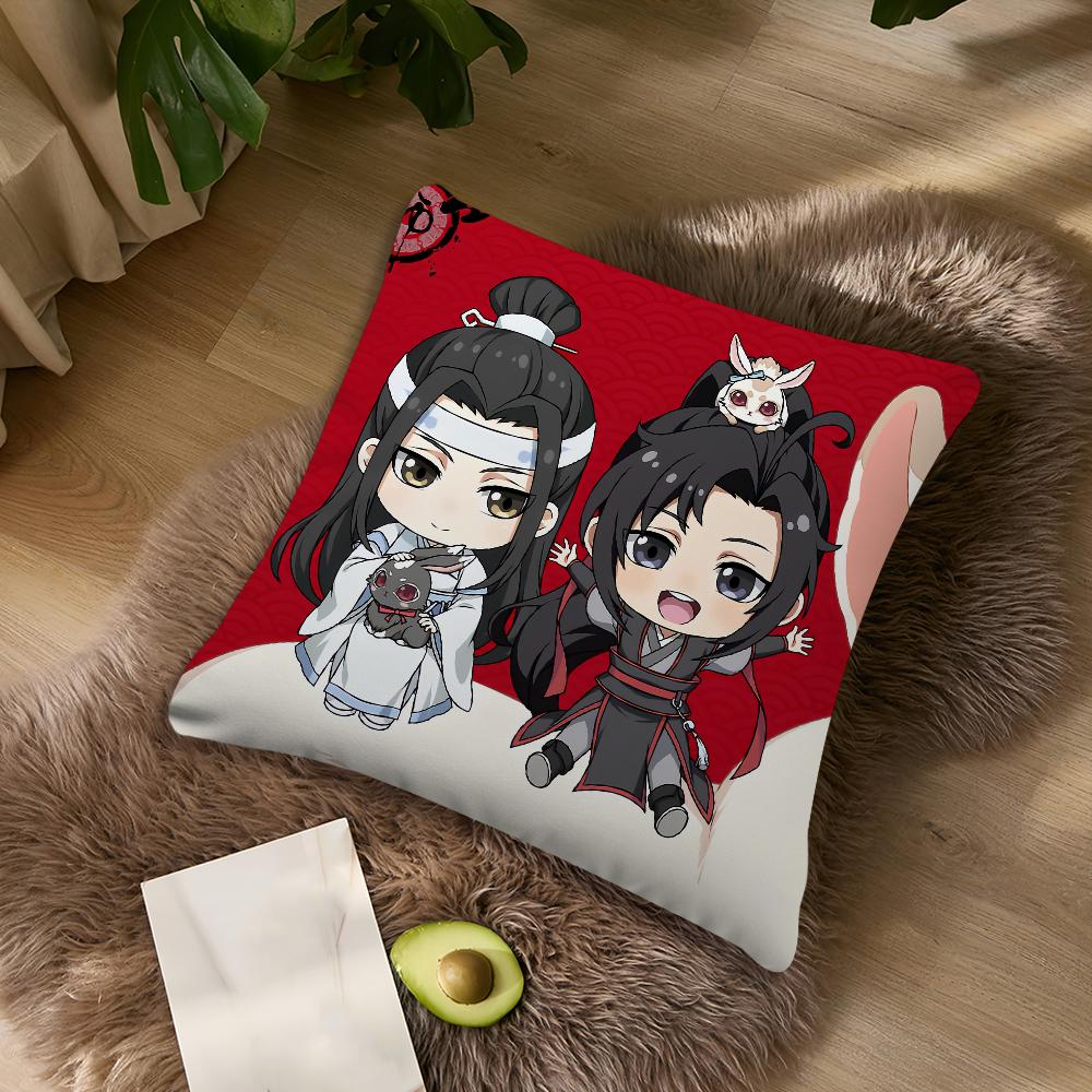 Cute Anime M-Mo D-Dao Z-Zu S-Shi Cartoon For Bedroom Car Coffee Shop Room Soft And Living Room Sofa Decorative Pillow Cover Case