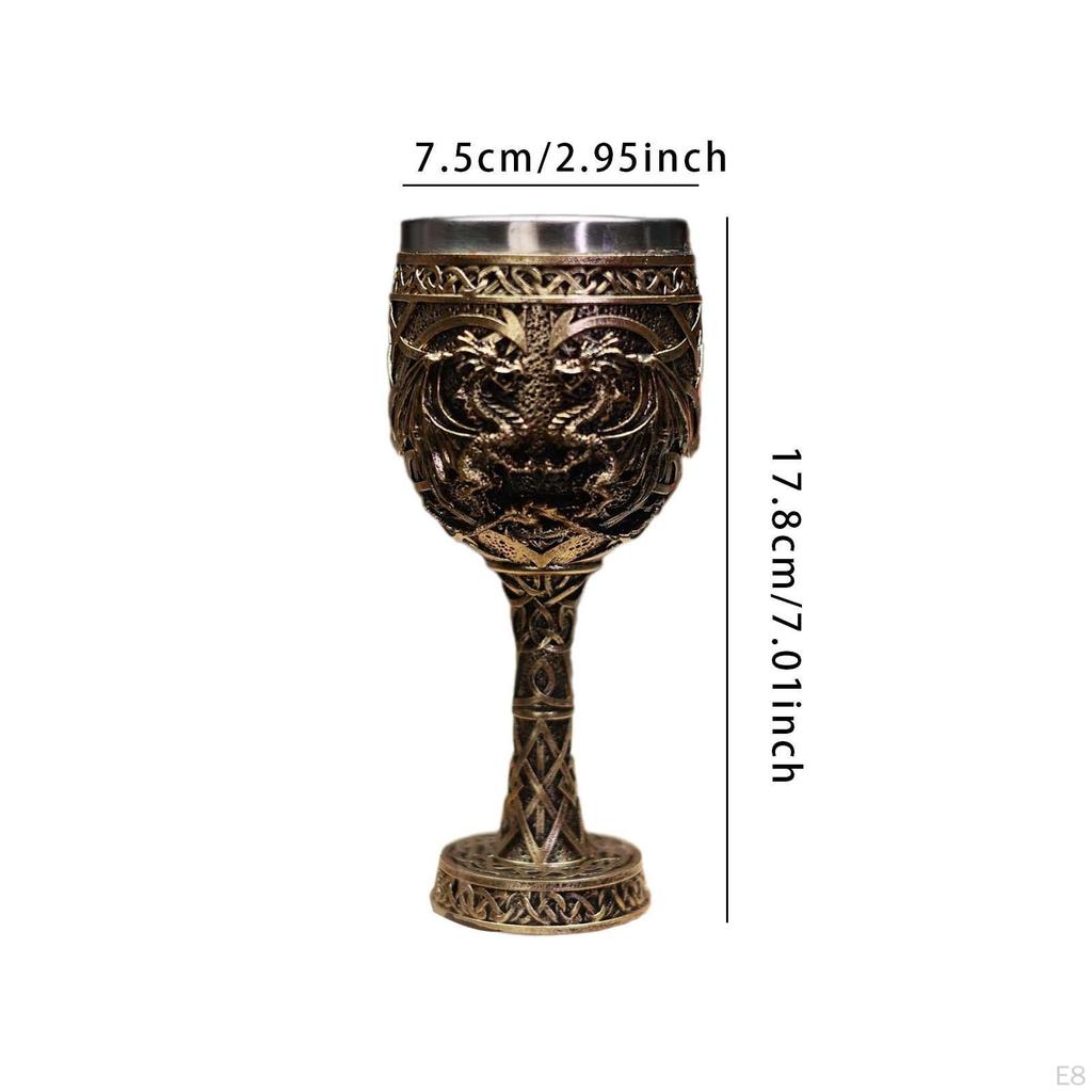 Vintage Medieval Goblet Ceremonial Drinkware Anniversary Gifts Reusable Handcraft Desktop Decor