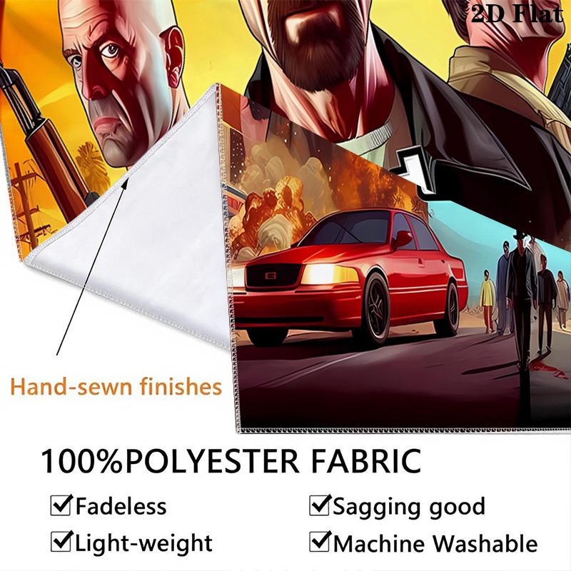 Grand Theft Auto Wall Tapestry Aesthetic Wall Hanging Printed Fabric Blanket Decorative Tapestries For Bedroom Living Room Home Decor
