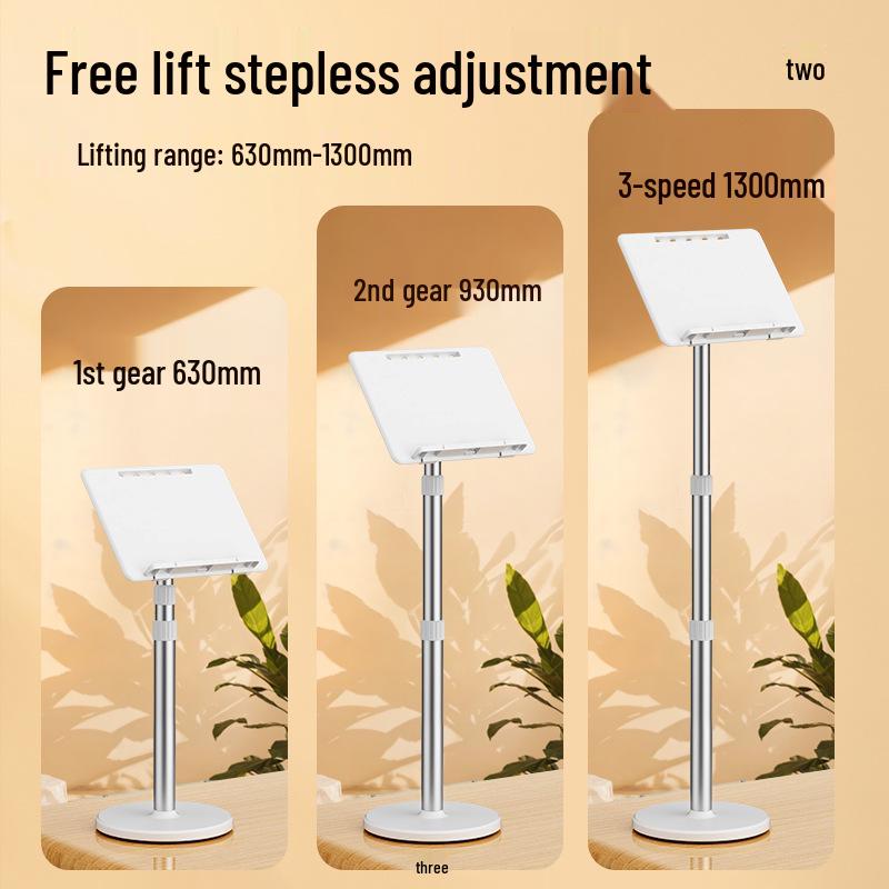 Adjustable Floor-standing Reading Stand with Telescopic Bookshelf