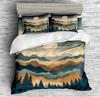 Mountain River Soft Duvet Cover Set Quen Sized Dimensions,Retro Adventure Theme Warm Comforter Cover Nature Scenery Beding Set Young Boys Young Girls