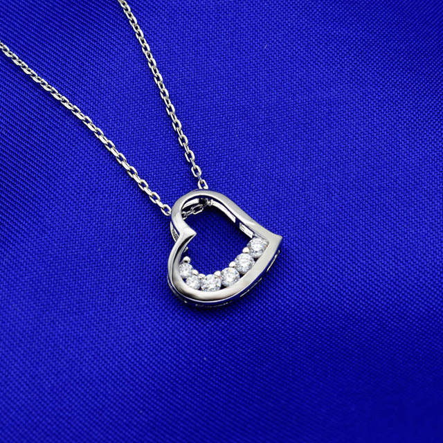 925 Sterling Silver Heart Pendant Choker Rhinestone Aaaa Cz Necklace Luxury Fine Jewelry Necklaces For Women Collares