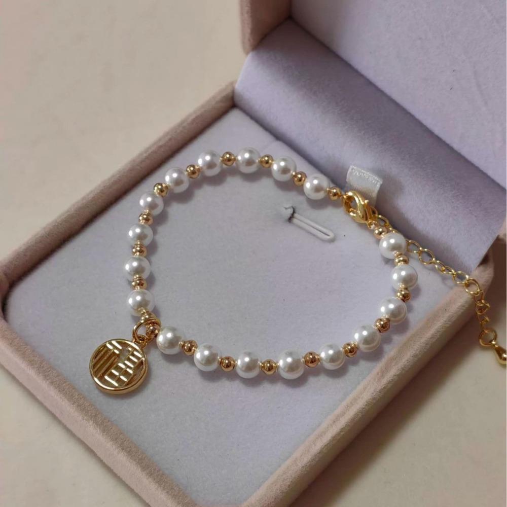 Baroque Natural Freshwater Pearl Beaded Bracelet Women's High-end Sense Light Luxury Niche Design Sense Versatile Jewelry