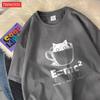 A Cup Of Kitten Is Equivalent To A Lattecotton Women TShirts Cartoons Prints Tops Soft ONeck Oversize T Shirt Summer Clothes