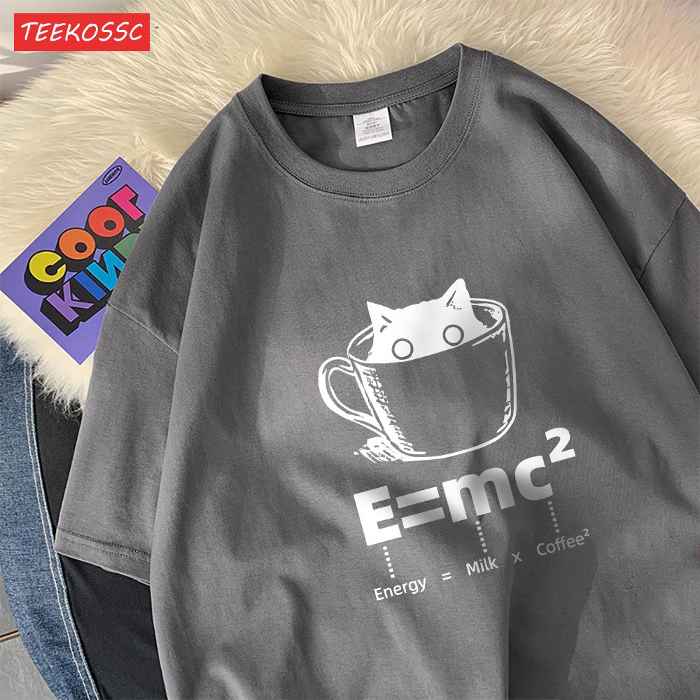 A Cup Of Kitten Is Equivalent To A Lattecotton Women TShirts Cartoons Prints Tops Soft ONeck Oversize T Shirt Summer Clothes