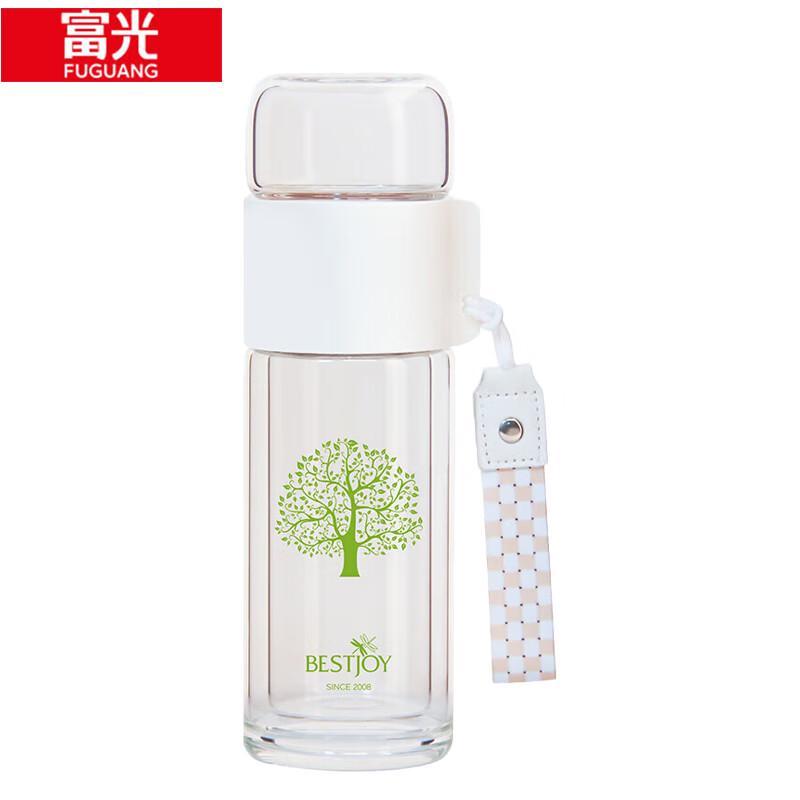Fuguang Portable Tea Infuser Double-Layer Glass Bottle