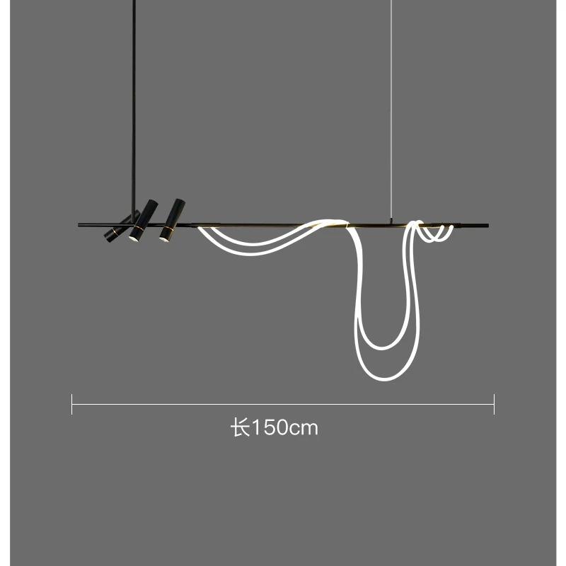 Nordic Hose LED Chandelier for Kitchen Dining Living Room Center Table Pendant Lights Minimalist Home Decor Suspension Fixture