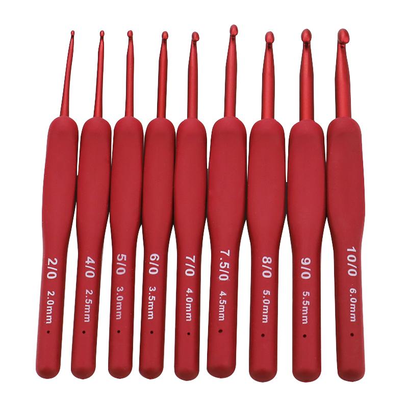 9pc/set DIY knitting needles, sweater crochet hook set, elegant, durable, DIY knitting enthusiasts hand weave tool, pink or red