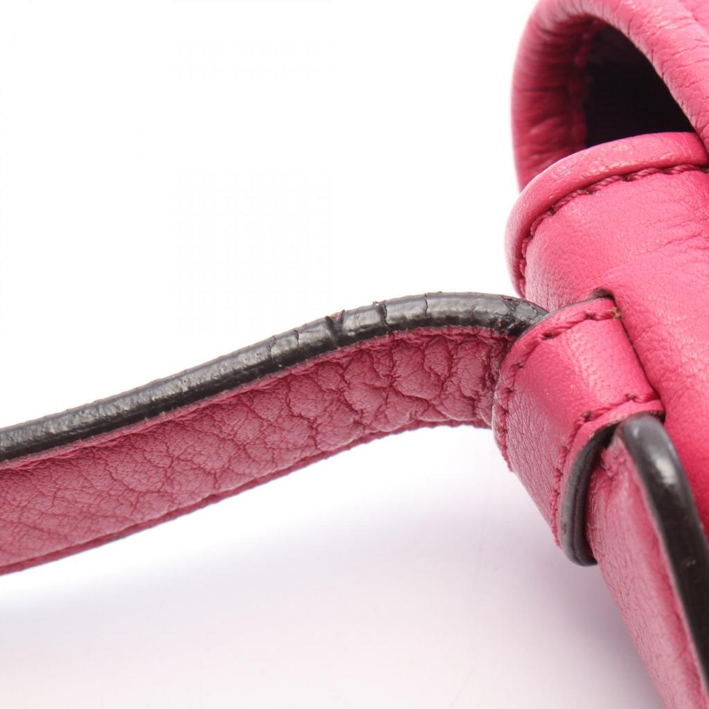 Used LOEWE Heritage Satchel Shoulder Bag leather Pink Used Women