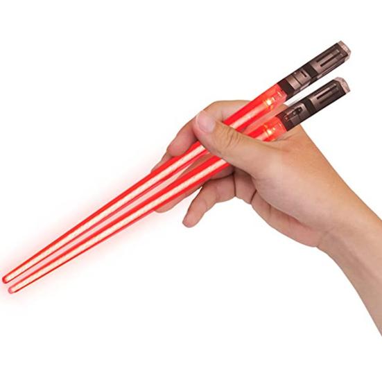 1 Paar LED-Lichtschwert-Essstäbchen, leuchtende Essstäbchen für Sushi-Nudeln, im Dunkeln leuchtende Essstäbchen, leuchten Partyzubehör