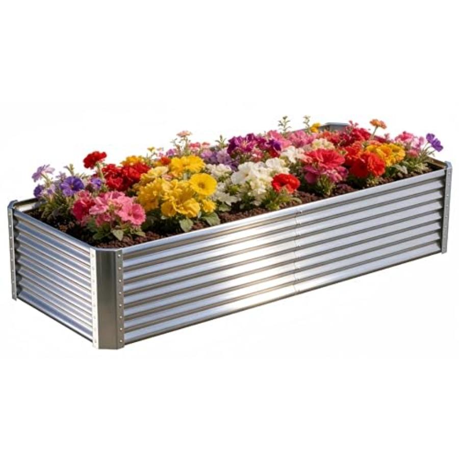 

Galvanized Raised Garden Bed Kit Outdoor Patio 8x4x2ft Large Rectangular Metal Planter Boxes Deep Root Box Planter for Gardenin United States