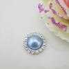 5pcs Round Clear Rhinestone 16 Colors Pearl Metal Shank Buttons (21mm)