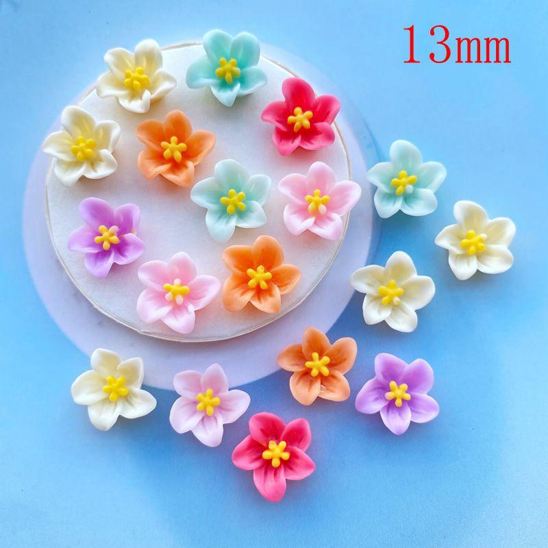 30Pcs Kawaii Cute Mixed Flowers Flat Back Resin Cabochons Scrapbooking DIY Jewelry Craft Decoration Accessorie E199