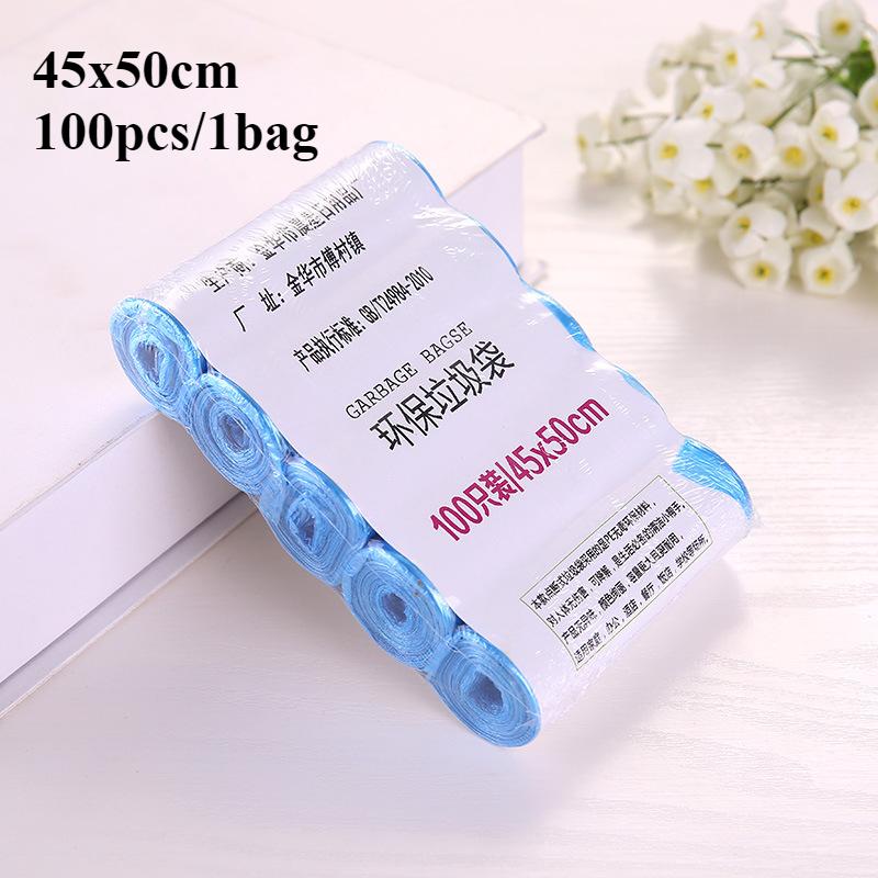 15Pcs/1Roll Household Garbage Bag Thickened Large Black Trash Bags Disposable Trash Pouch Kitchen Portable Cleaning Waste Bag