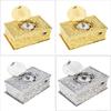 Antiek Legering Zingvogel Ornament Met Engel Embossed Patroon Mechanisch Muziekdoosje Voor Bureau Planken Display Cadeau