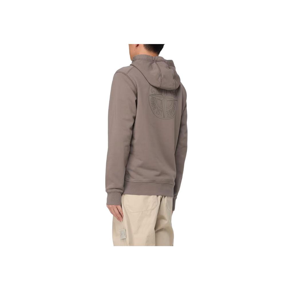 STONE ISLAND FW24 Einfarbiges Logo Kordelzug Kapuzenpullover Langarm Sweatshirt Herren sweatshirt Braun 811566283-V0075
