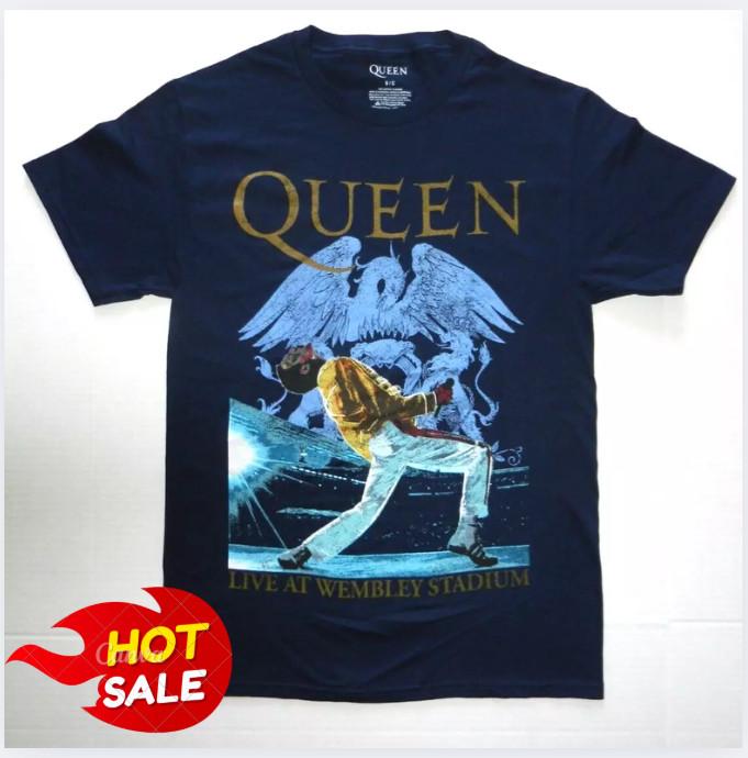 Hot deal !Queen Classic Rock Live At Wembley Stadium Freddie Mercury T-Shirt New Unisex T-Shirt M